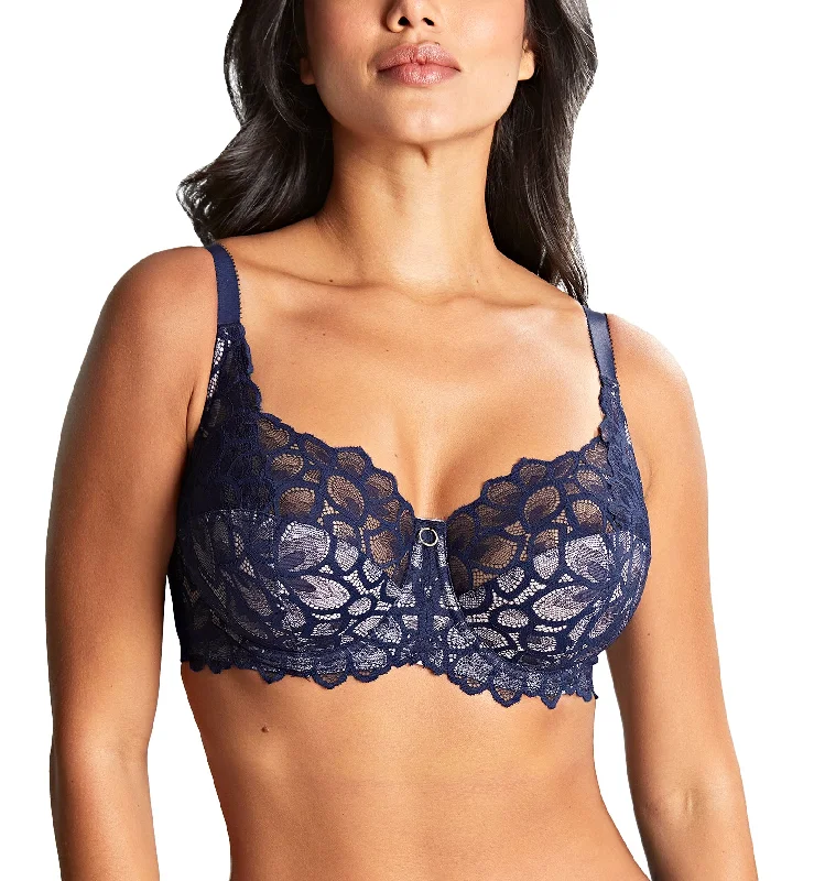 Panache Allure Stretch Lace Full Cup Underwire Bra (10765) - Navy