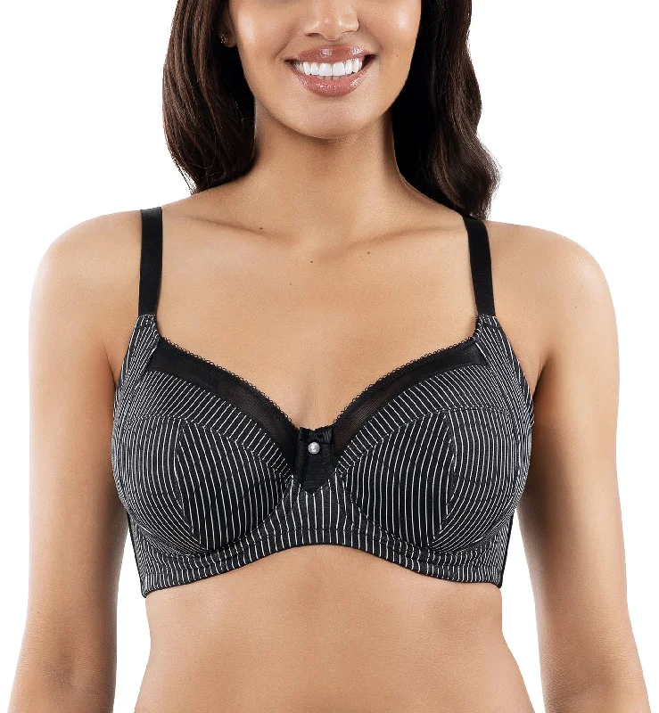 Parfait Adele Unlined Plunge Underwire Bra (P61321) - Black Stripe