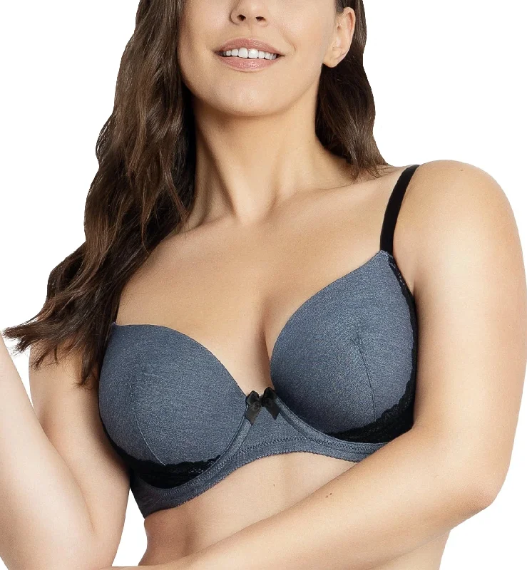 Parfait Casey Molded Plunge Underwire Bra (28012) - Dark Blue Denim