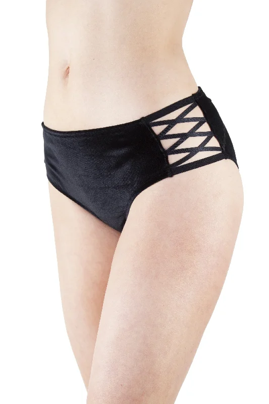 Peek & Beau Riley Black Velvet High Waist Brief