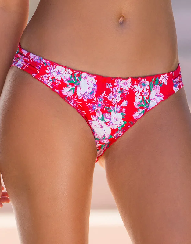 Pour Moi Santa Monica Frill Bikini Brief Red Floral