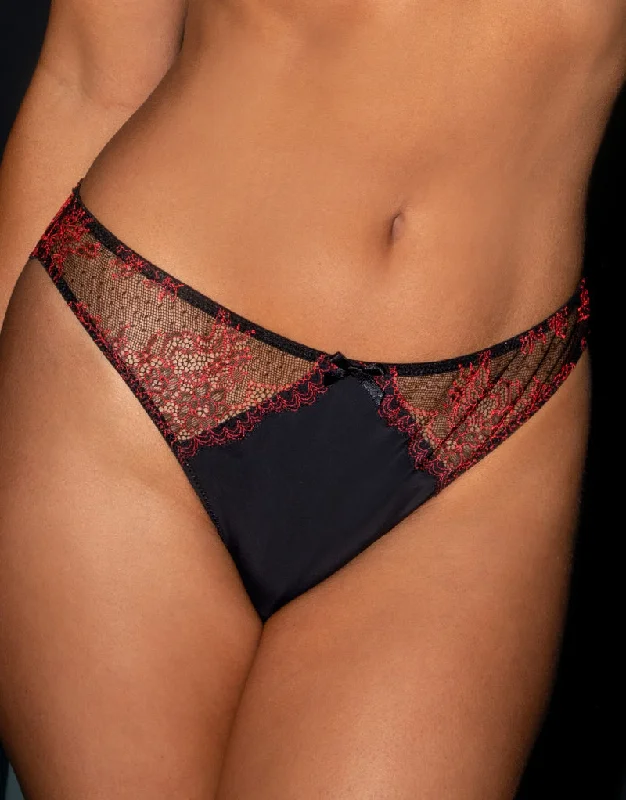 Pour Moi Tattoo Brazilian Brief Black/Red