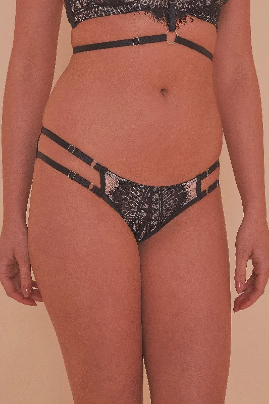 Sky Pearl Lace Harness Core Brief