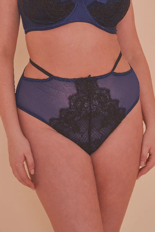 Tabitha Blue Embroidery Curve HW Brief