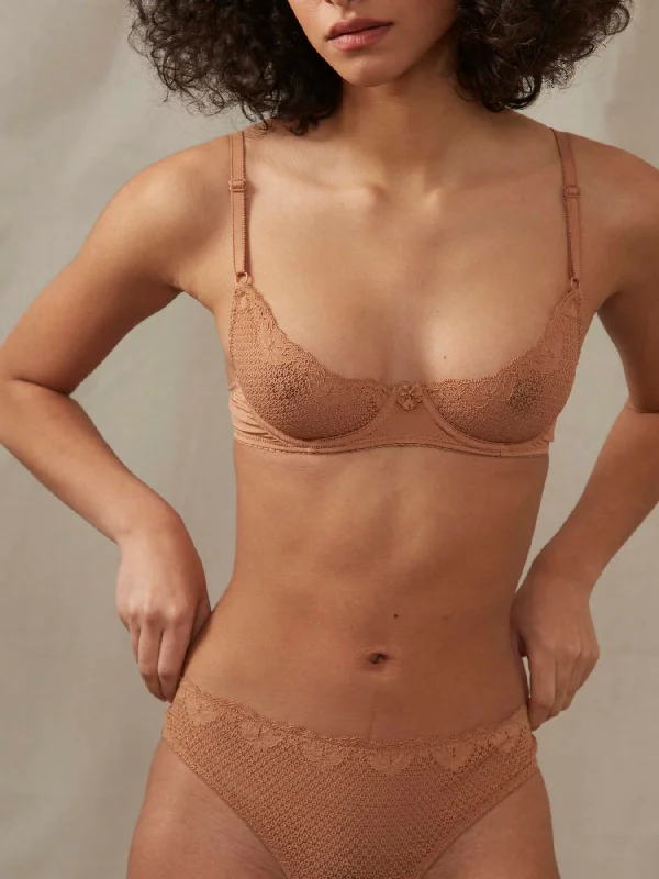 Duet by Timpa: Lace Demi Bra - Caramel