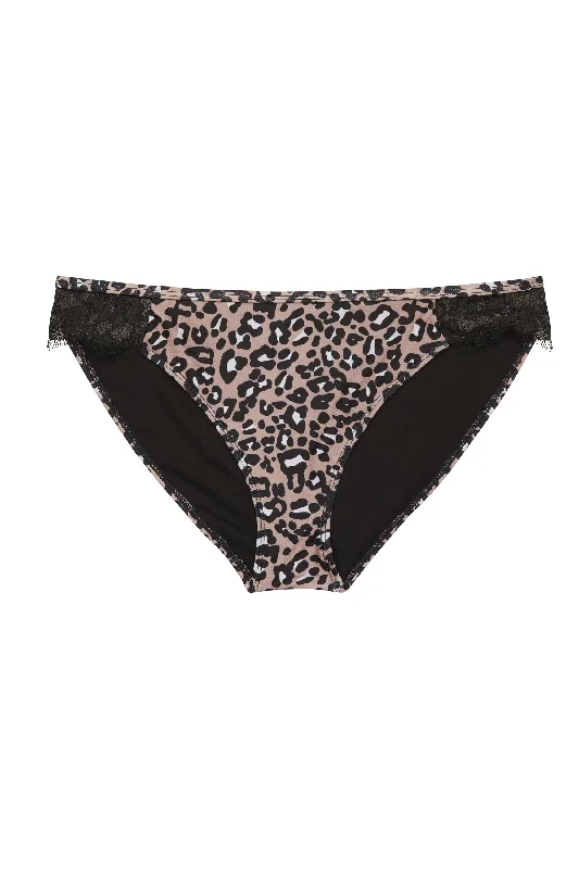 Leopard Eco Lace Trim Bikini Brief