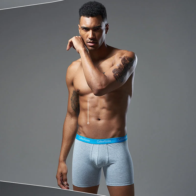 3Pcs Men's Sports Cotton Soft Solid Color Boxer Briefs