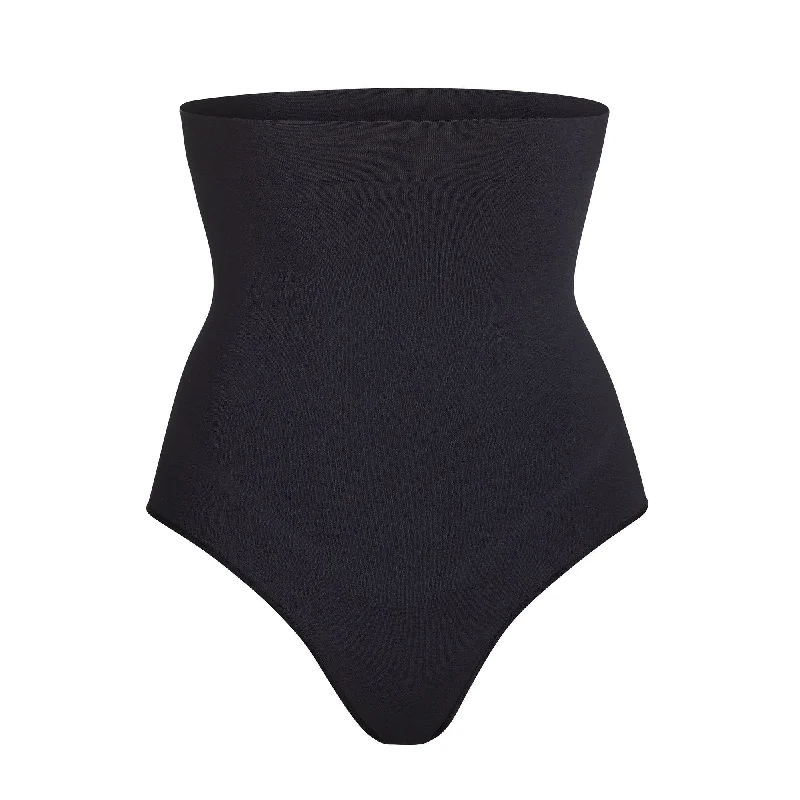 HIGH WAISTED BONDED THONG | ONYX