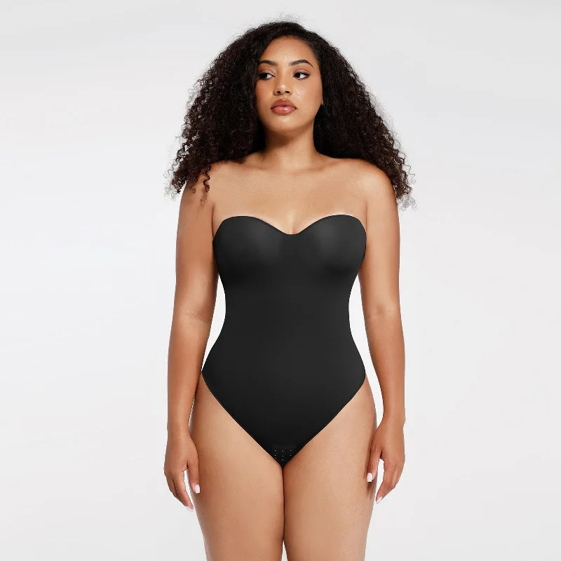 Monica - One-Piece Thong Bodysuit with Underwire, Removable Waist Straps & Abdomen Shaping