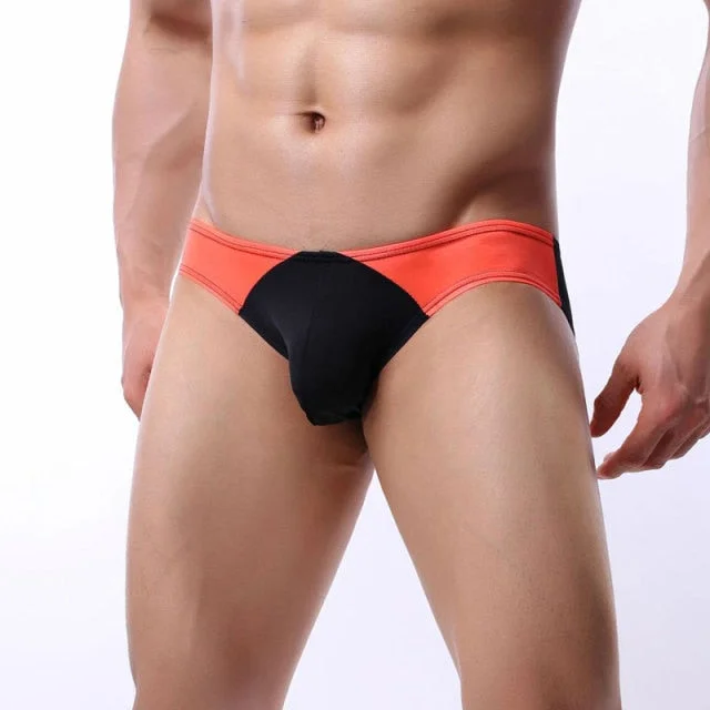 Men's Patchwork Polyester Brief