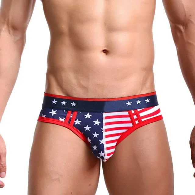 Men's Star's & Stripes Printed Flag Brief