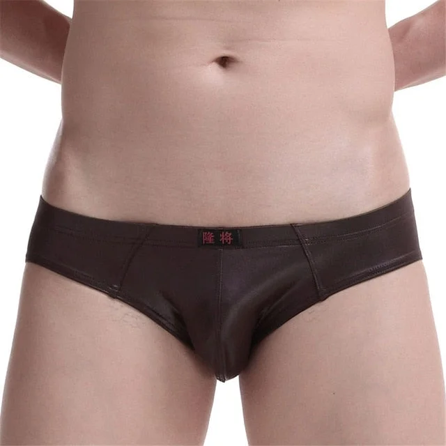 Men's Vegan Faux Leather Low Rise Brief