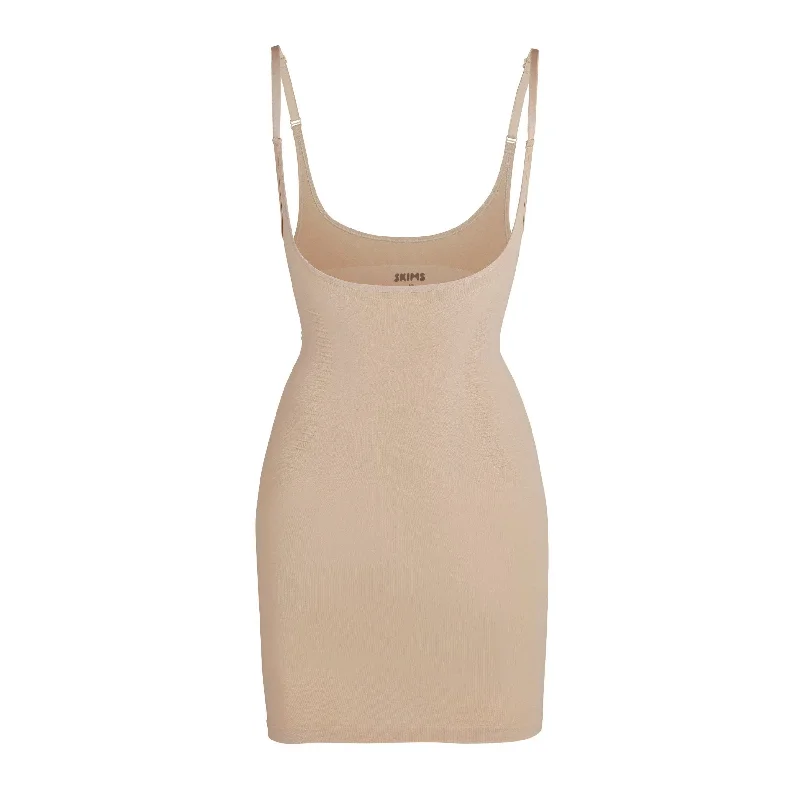 OPEN BUST SLIP DRESS | CLAY