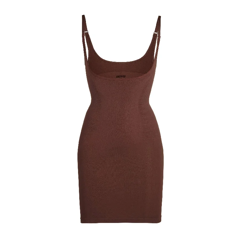 OPEN BUST SLIP DRESS | COCOA