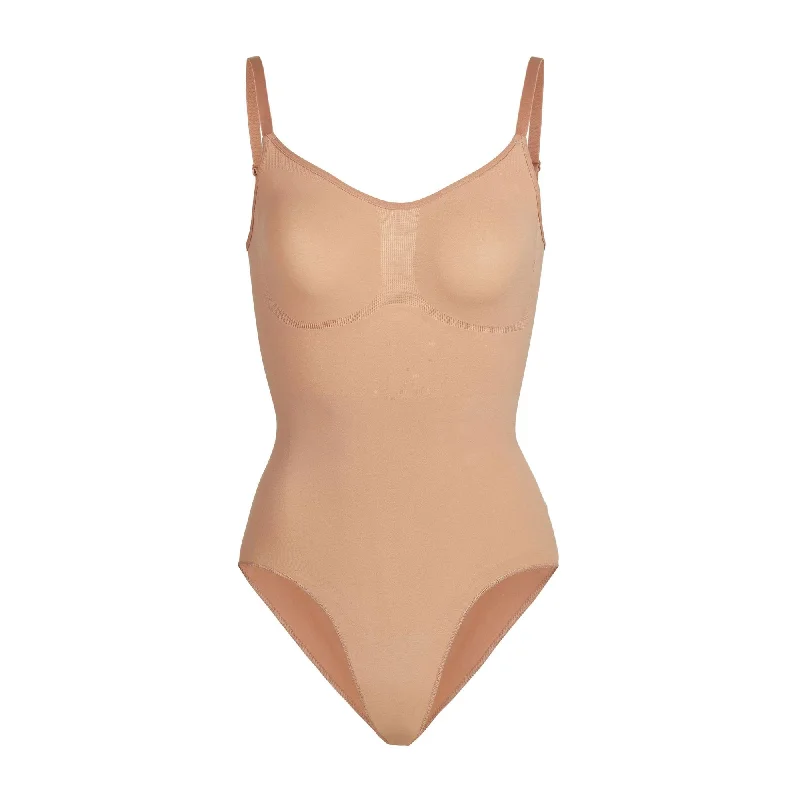 SCULPTING BODYSUIT W. SNAPS | OCHRE