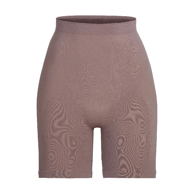 SCULPTING SHORT MID THIGH W/ OPEN GUSSET | UMBER