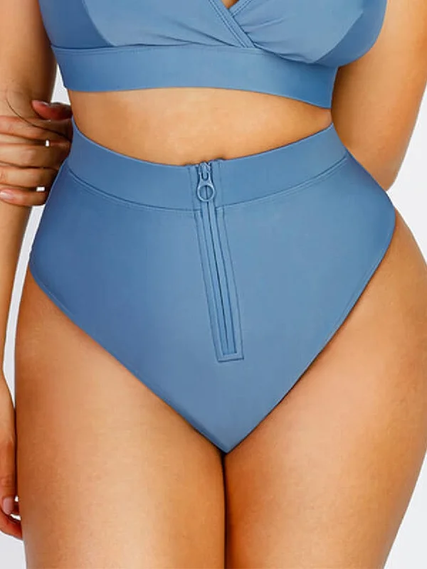 Zip Front Bikini Tummy Control Bottom